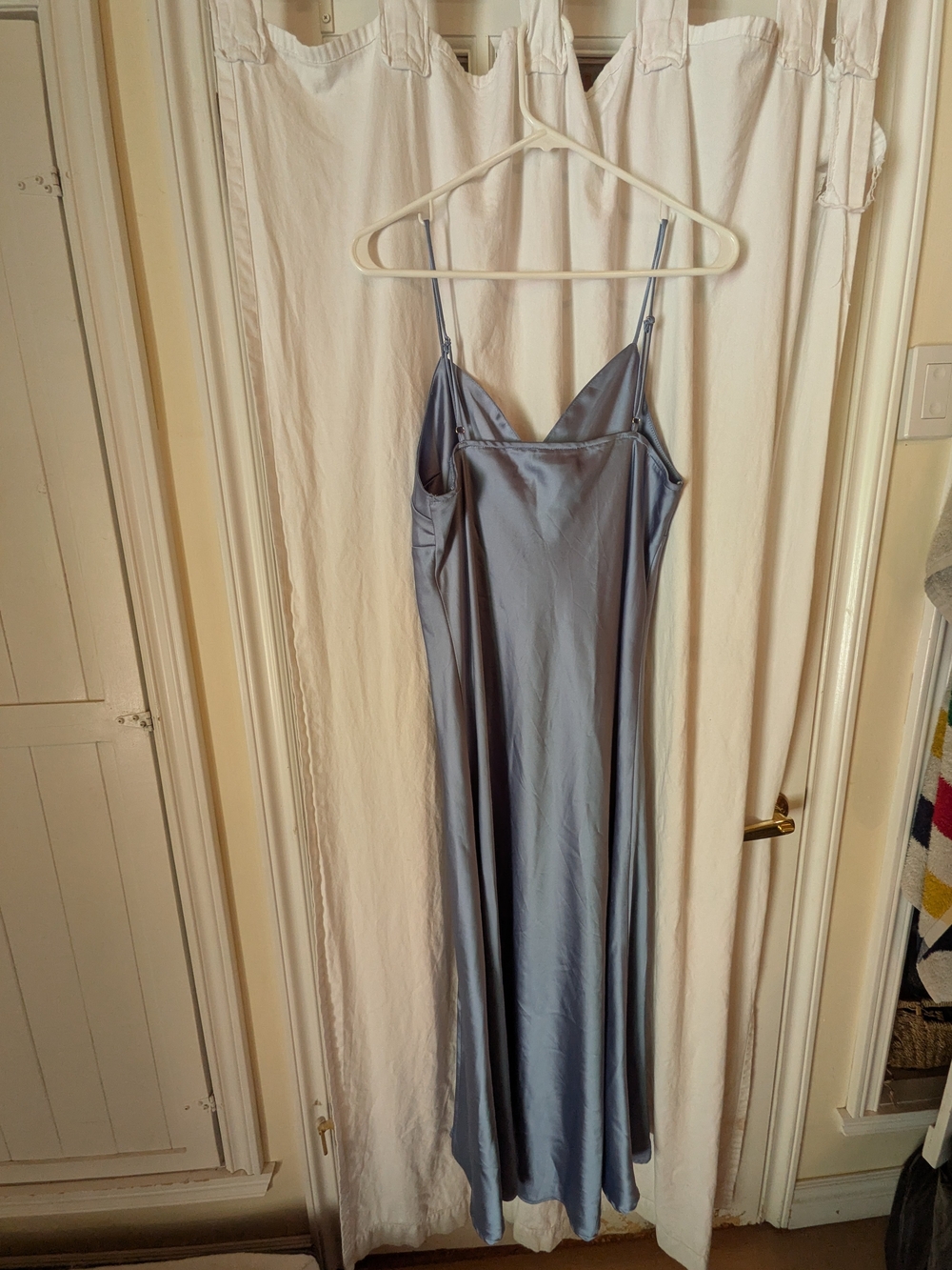 Dress Forum Satin Slip Maxi Dress in Blue Gray - Picture 3 of 3